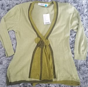 NWT Anthropologie green cardigan